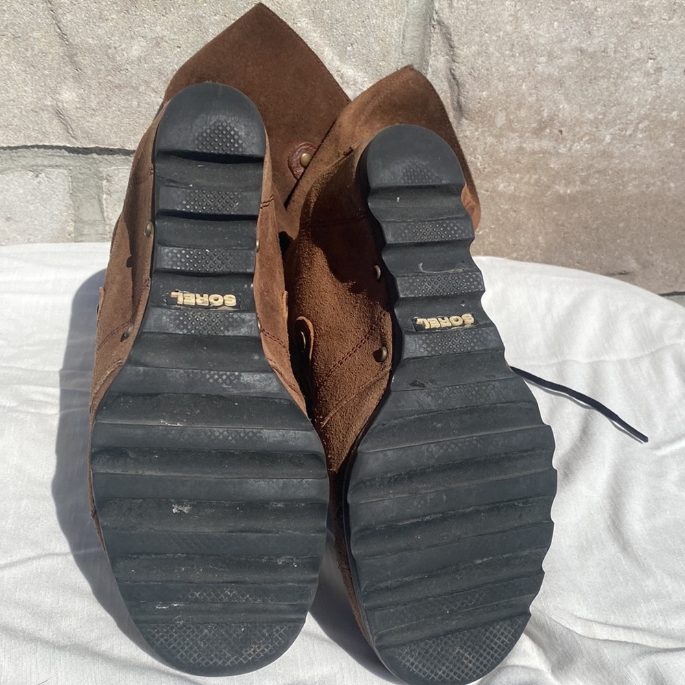 SOREL Joan of Arctic Wedge  Suede & Leather Lace Up Knee High Size 7 - Picture 10 of 13